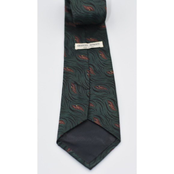 Giorgio Armani Y2K Made in Italy Mens Neck Tie Paisley 100% Silk 57"x3" - Picture 2 of 5